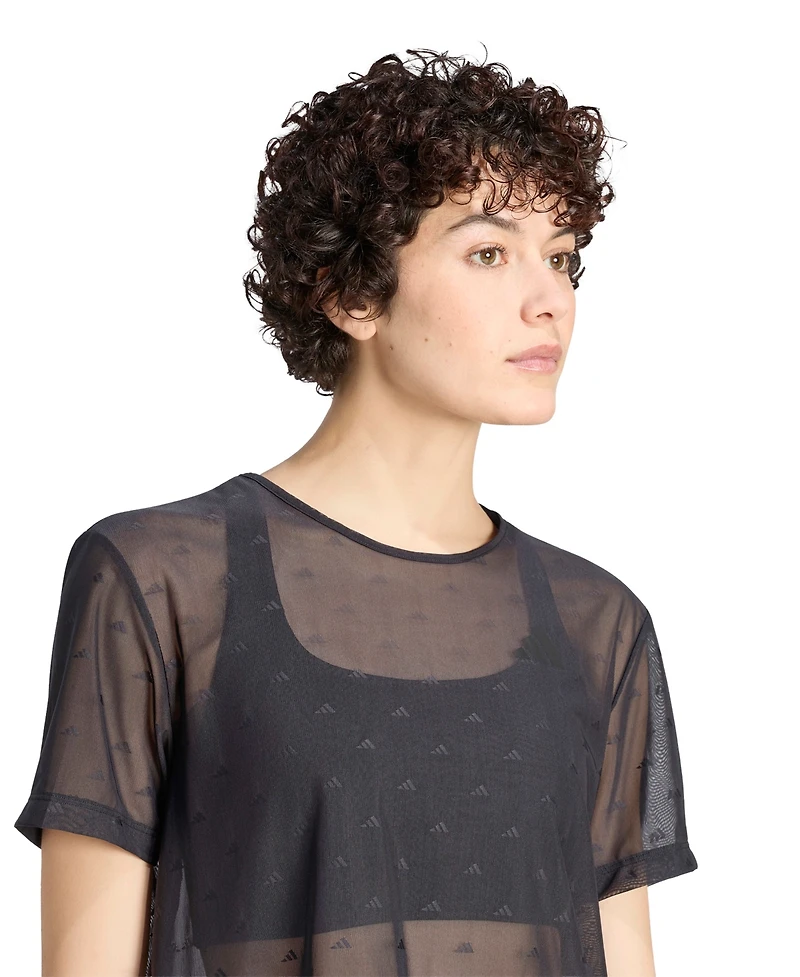 adidas Women's Essentials Workout Boxy Mesh Training T-Shirt