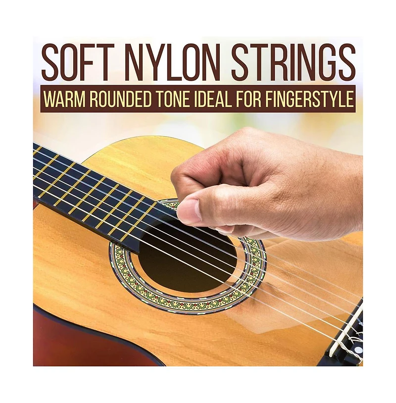 Pyle 34" Classical Guitar Kit - Includes Digital Tuner, Gig Bag, and Accessories (PGACLS40)