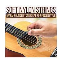 Pyle 34" Classical Guitar Kit - Includes Digital Tuner, Gig Bag, and Accessories (PGACLS40)