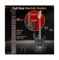 Pyle 6-String Electric Guitar Kit- Includes Amplifier with Accessory Kit