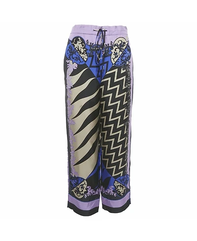 Pre-Owned Emilio Pucci Women's Lupa Print Silk Trousers