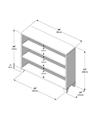 Max & Lily Classic 3-Shelf Bookcase, Solid Wood Bookcase for Kids Bedroom, Playroom.