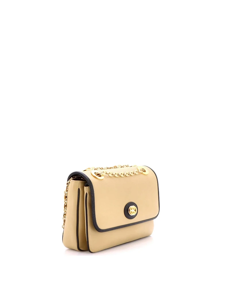 Pre-Owned Gucci Small Marina Chain Flap Bag Leather