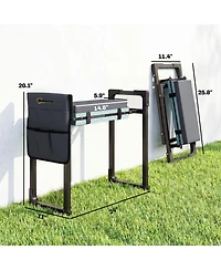 Outsunny Garden Kneeler and Seat, 330lbs Foldable Gardening Stool