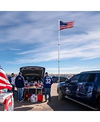 Yescom Ez Go 25Ft Aluminum Telescopic Flag Pole Kit w/ Solar Light and Flagpole Holder for Camper Rv Tailgate