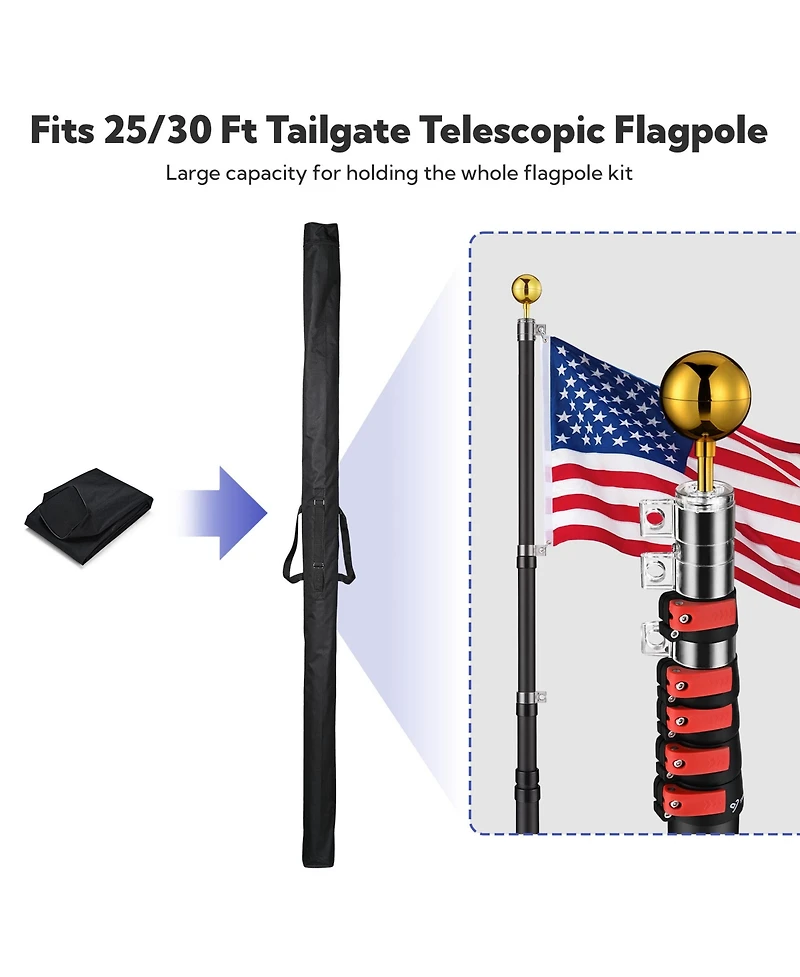 Yescom 80" Flag Pole Carrying Bag for Tailgate Telescopic Flagpole