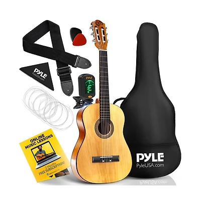Pyle 30" Junior Classic Style Guitar Kit with Digital Tuner & Accessories - PGACLS30