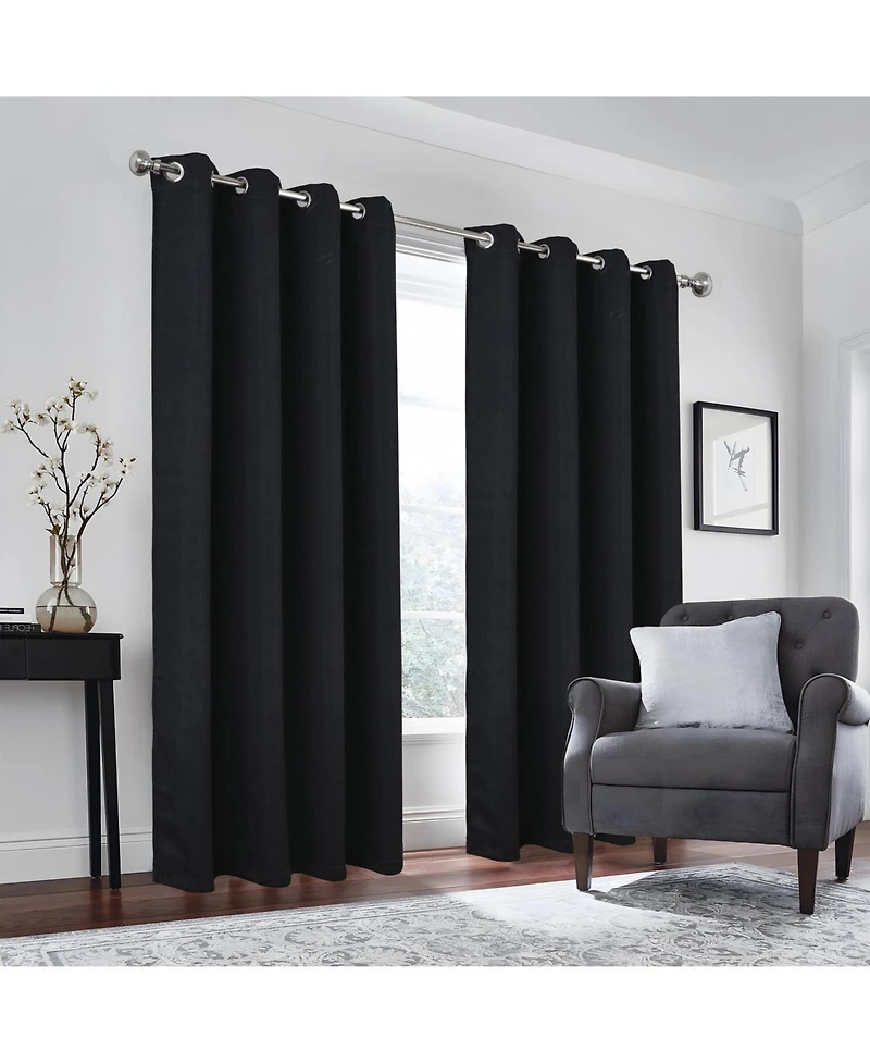 Rt Designers Collection Polyester 190 Gsm Marina Revisible Blackout Grommet Curtain Panel