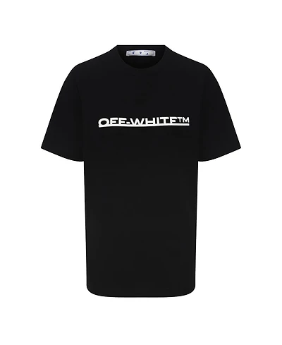 Pre-Owned Off-White Women's Underlined Logo Print Jersey Crew Neck T-Shirt