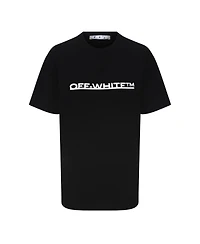 Pre-Owned Off-White Women's Underlined Logo Print Jersey Crew Neck T-Shirt