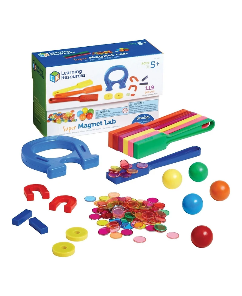 Learning Resources Super Magnet Lab - 119 Pieces