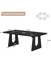 Tribesigns 70.9-Inch Dining Table for 6-8 People, Rustic Rectangular Table, Farmhouse Center Kitchen Room, Living Room