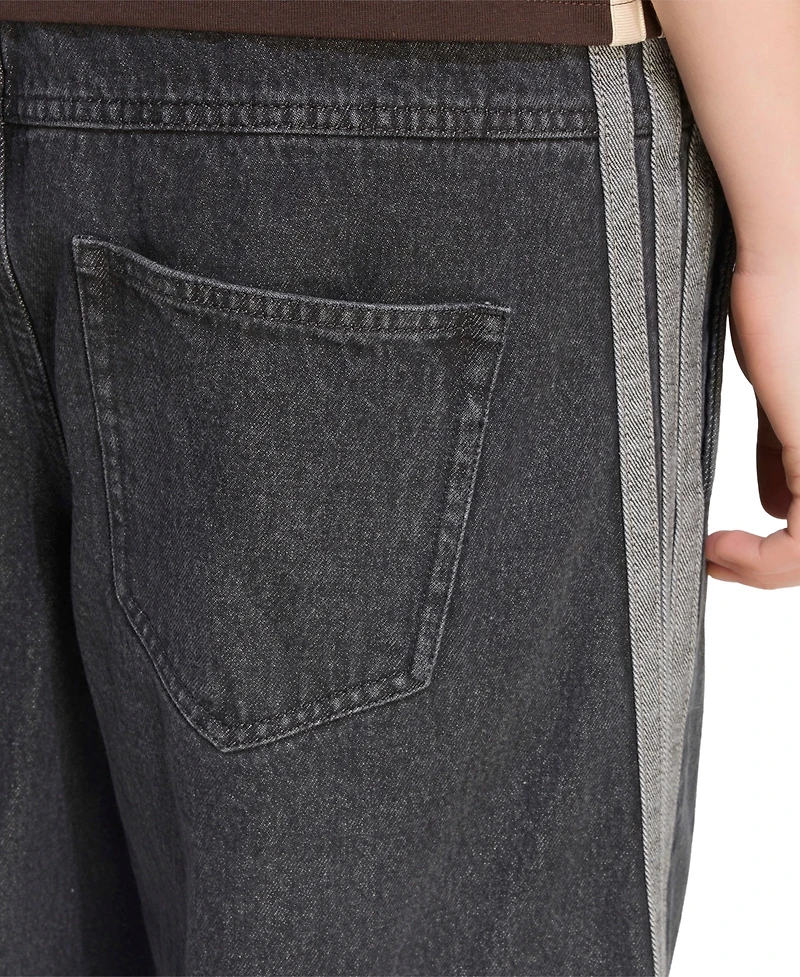 adidas Women's Stadium Washed Denim Loose-Fit Pants