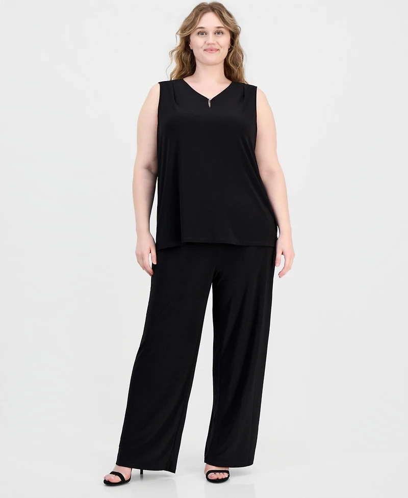 Anne Klein Essentials Plus V-Neck Sleeveless Top