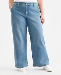 Style & Co Plus Wide-Leg High-Rise Jeans, Exclusively Macy's
