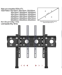 Unho Floor Standing Tv Stand 3 Height Adjustable Fits 32"-65" Adjustable Wall-Leaning Design Max Vesa 600400mm