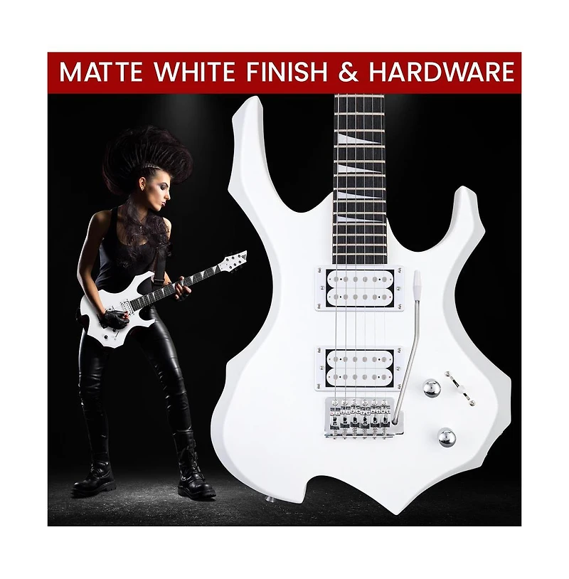 Pyle 6-String Electric Guitar Kit - Includes Amplifier, Digital Tuner, and Accessories