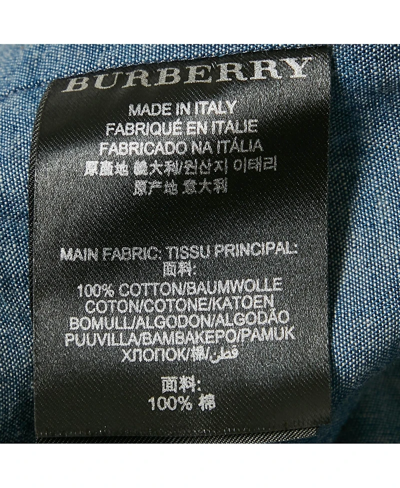Pre-Owned Burberry Men's Pintucks Chambray Double Cuff Shirt