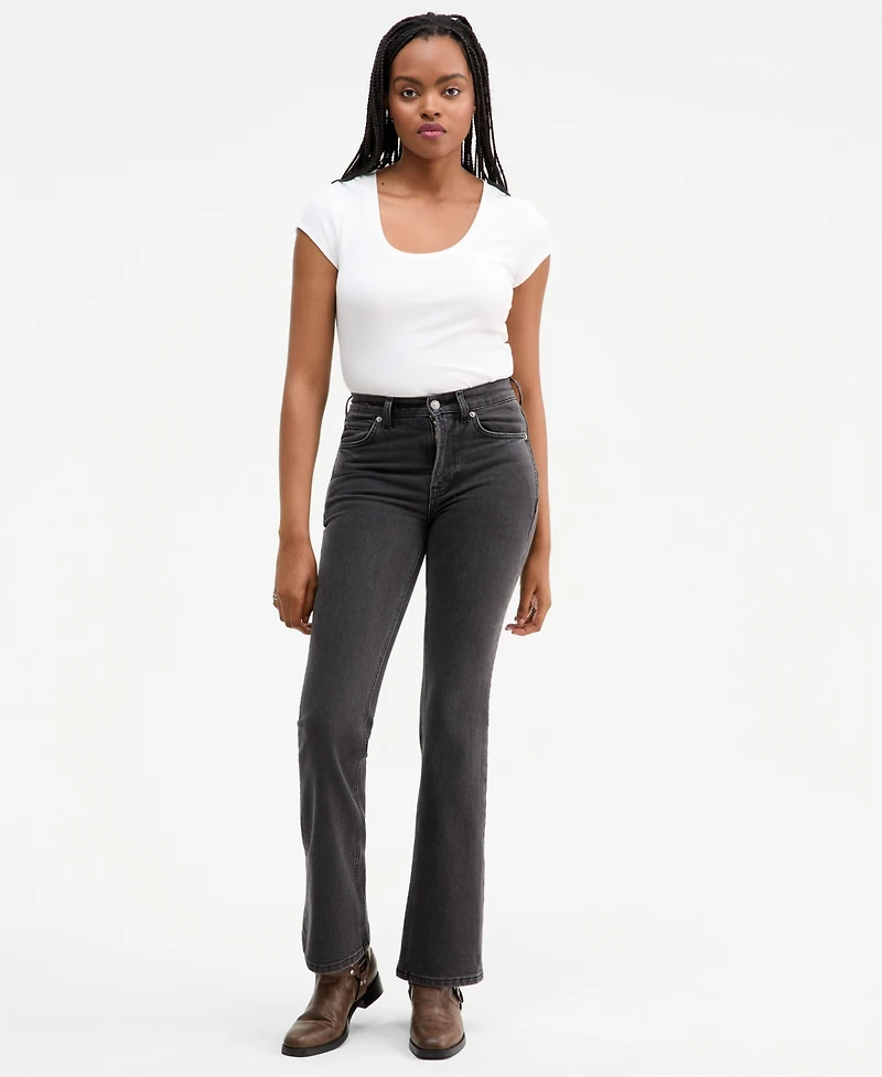 Free People Women's Double Knot Cotton High-Rise Bootcut Jeans