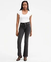 Free People Women's Double Knot Cotton High-Rise Bootcut Jeans