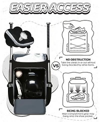 Furlihong Solid Pattern Baseball Softball Gear Backpack for Boys and Girls Ages 8-14 - Youth Bat Bag with Ventilated Shoe Compartment for Players
