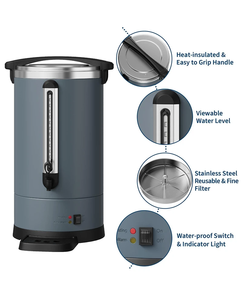 gaomon 14L Double Wall Commerical Coffee Urn, Hot Coffee Dispenser, for Wedding, Buffet, Catering, Events