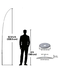 Instahibit 10 Pack 11 Feet Feather Flag Pole Kit with Cross Base Stand and Weight Bag
