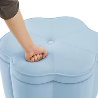 Streamdale Furniture 2 pieces Seaglass Velvet Storage Ottoman Set
