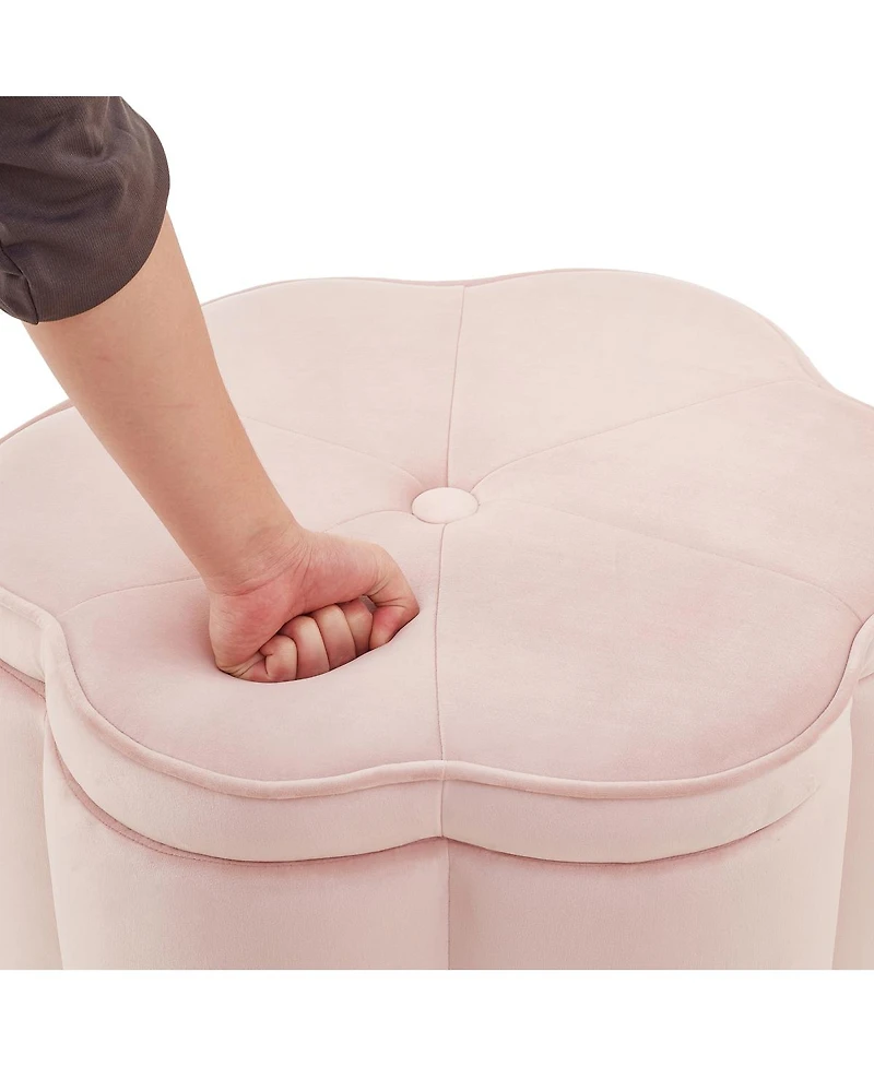 Streamdale Furniture Velvet Storage Ottoman Set of 2