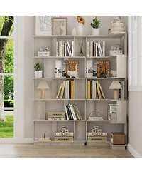 Streamdale Furniture 2-Piece Shape Corner Bookcase Set, Space Saving, Light and More