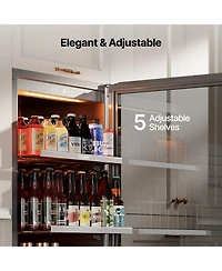 Ca'Lefort 24 inch Beverage Refrigerator cooler, 238 Cans,Freestanding or Built-In Beverage fridge with 3 Led for Home