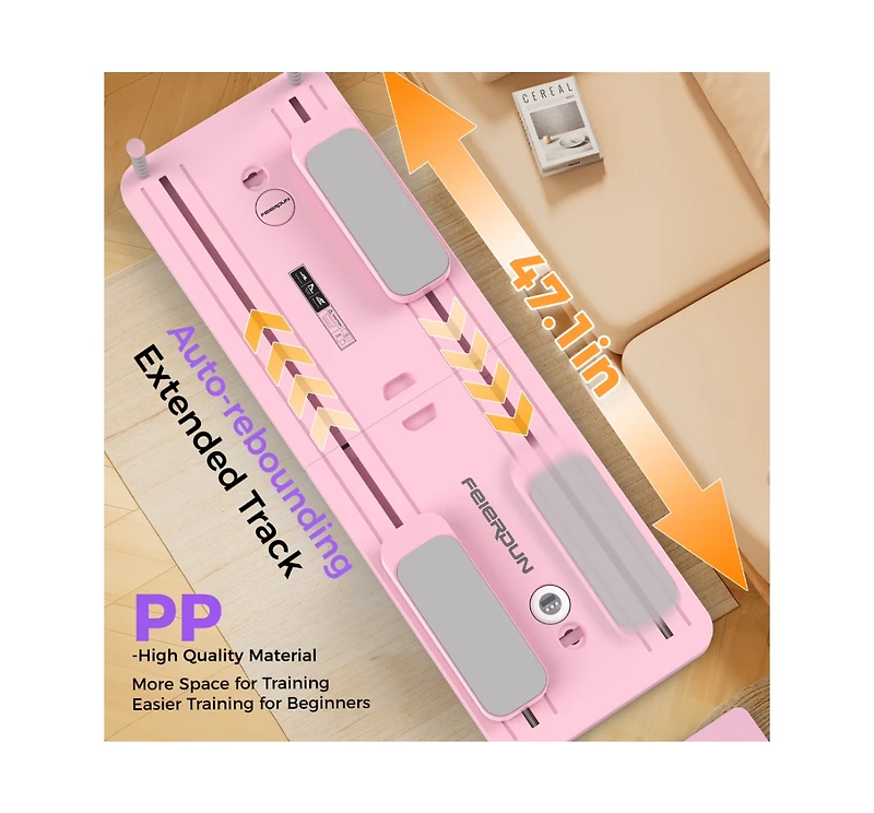 Fed Fitness 5 1 Folding Pilates Board, Reformer Set with 300 Lbs Weight Capacity, Portable Home for Woman