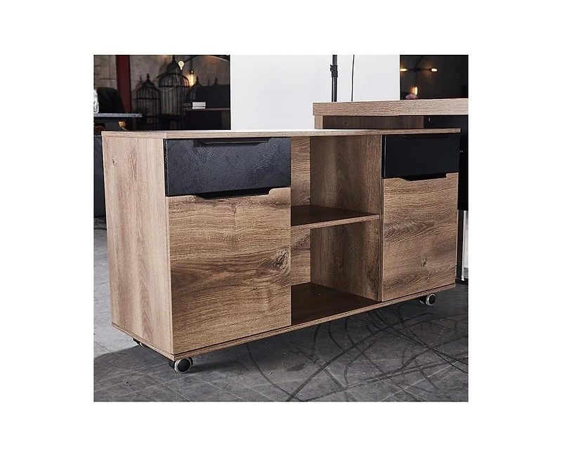 Logicfox 2-Drawer File Cabinet with Wheels, Mobile Lateral Rolling Under Desk Filing Cabinet