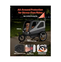 Ruie 2 in 1 Pet Bike Trailer and Stroller Cart for Small Large Dogs up to 100 lbs