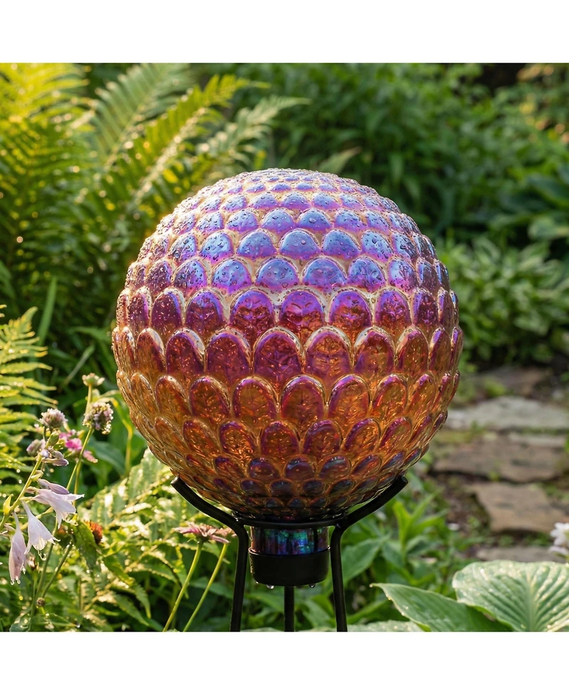 Sunnydaze Decor Scalloped Texture Indoor/Outdoor Gazing Globe Glass Garden Ball - 10" Diameter