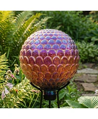 Sunnydaze Decor Scalloped Texture Indoor/Outdoor Gazing Globe Glass Garden Ball - 10" Diameter