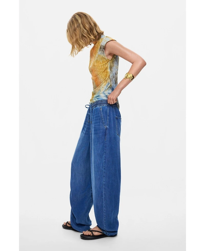 Desigual Women's Elastic Long Denim Trousers
