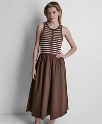 Dkny Jeans Women's Rib Henley Tank Maxi Dress
