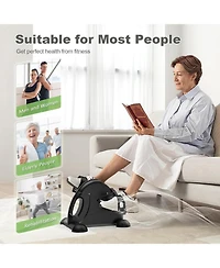 Fed Fitness Mini Exercise Bike, Under Desk Bike Pedal Exerciser for Arm/Leg Exercise, Adjustable Magnetic Resistance Desk Cycle with Lcd Screen