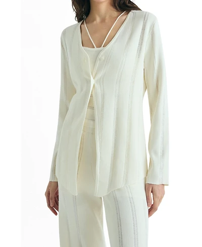 Scalpers Women's Slanted Knit Cardigan