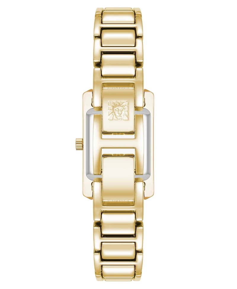 Anne Klein Women's Quartz Rectangle Gold-Tone Alloy Metal Bracelet Watch 20mm