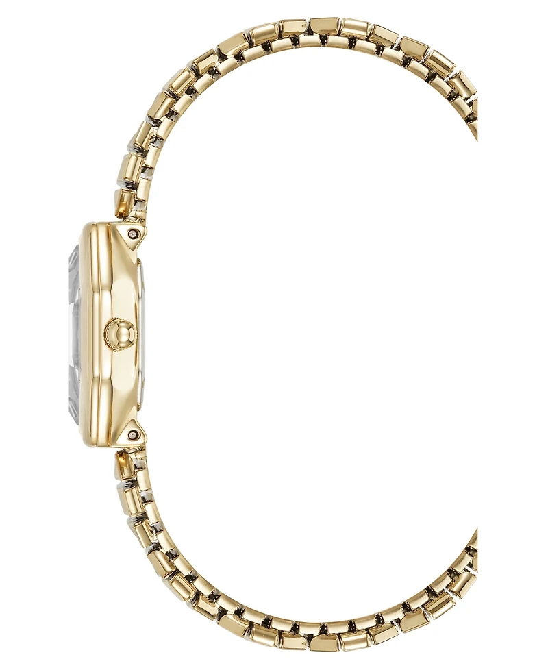 Anne Klein Women's Quartz Octagonal Crystal Accented Dial Gold-Tone Stainless Steel Expansion Band Watch 24mm