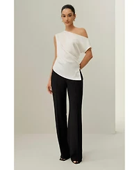 Lilysilk Women's Stretch Charmeuse Asymmetric Top