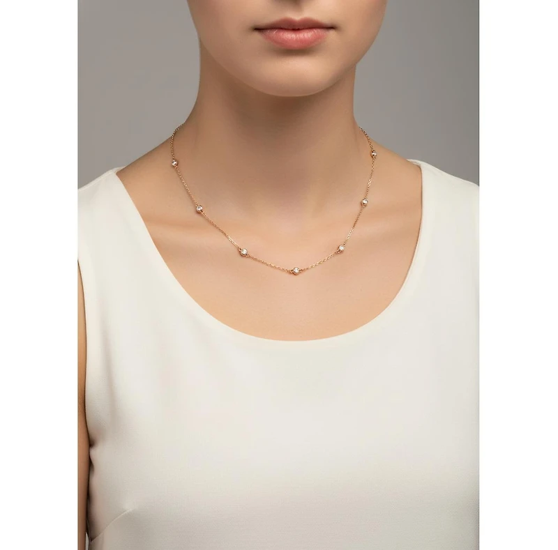 Sterling Silver Clear Cubic Zirconia Necklace