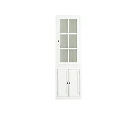 sumyeg 75.25" Tall Freestanding Pantry Cabinet with Glass Door & Lattice Window, Farmhouse Display Cabinets with Storage
