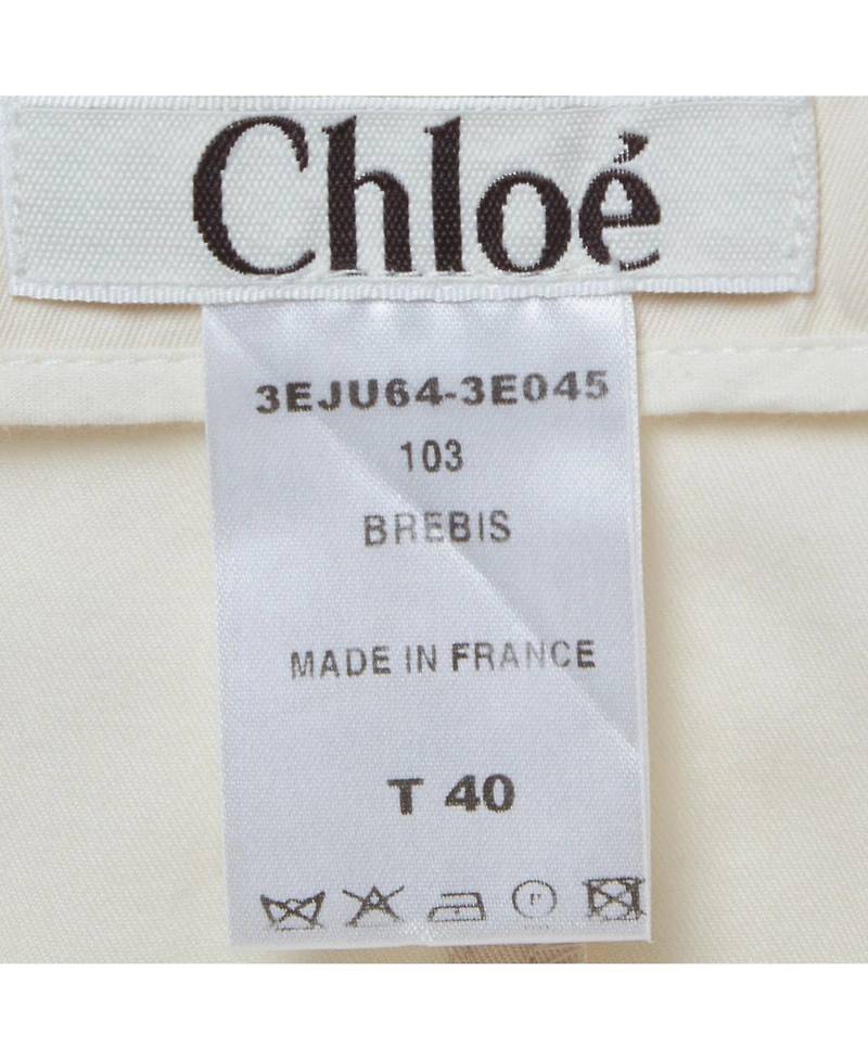 Pre-Owned Chloe Women's Cream Twill Mini Skirt
