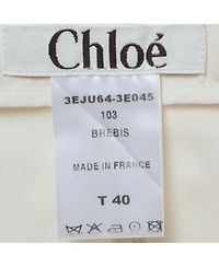 Pre-Owned Chloe Women's Cream Twill Mini Skirt