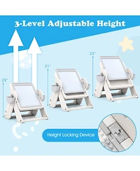 Slickblue 6 1 Children Table and Chair Set with Folding Art Easel