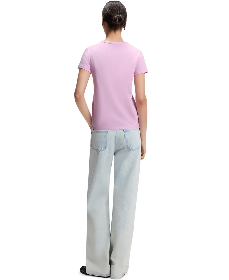 Boss by Hugo Boss Women's Cotton-Jersey Monogram Slim-Fit T-Shirt