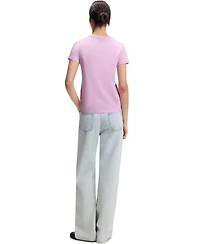 Boss by Hugo Boss Women's Cotton-Jersey Monogram Slim-Fit T-Shirt